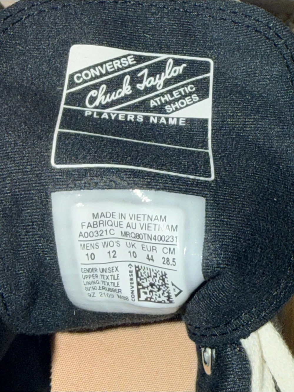 Converse Chuck Taylor All Star Sherpa Cow Print High Top Sneakers Size 10 Unisex